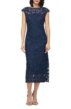 JS Collections Avril Soutache Cocktail Dress in Navy at Nordstrom Rack, Size 12