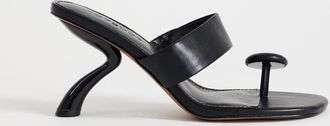 Topshop Natalie - Sandali infradito con tacco medio squadrato neri-Nero