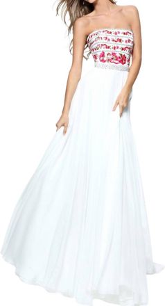 Sherri Hill Chiffon A-Line Prom Dress In Ivory