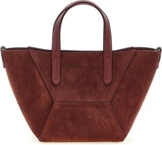 Brunello Cucinelli Tassen, Dames, Rood, ONE Size, Su&egrave;de, BC Duo Mini Handtas