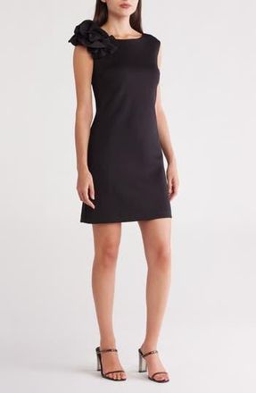 Donna Ricco Rosette Cap Sleeve Sheath Dress in Black at Nordstrom Rack, Size 12