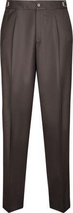 Cellar Door Tailored Brown Trousers with Adjustable Waistband and Refined Detailing