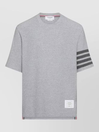 Thom Browne short sleeve pique t-shirt signature four bar
