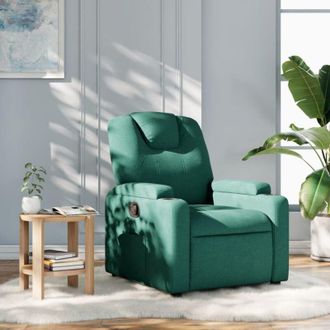 vidaXL Sill&oacute;n Reclinable De Tela Verde Oscuro Vidaxl