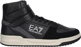 Emporio Armani Baseline High Sneakers - Heren - Sneakers - Zwart - 40 EU - Leer - Schoenen
