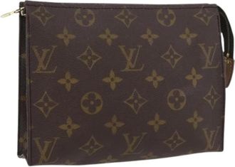 Louis Vuitton Pre-owned Monogram Canvas Pouch - Dames - Vintage Clutch - Bruin - ONE Size - Vintage