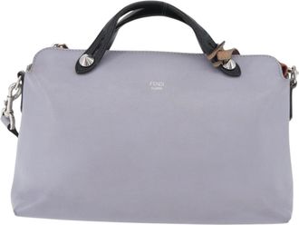 Fendi By The Way Satchel Leather Purple Leather Handbag (Pre-Owned)