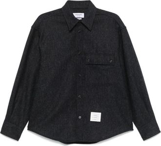 Thom Browne Dark Blue Solid Shirts