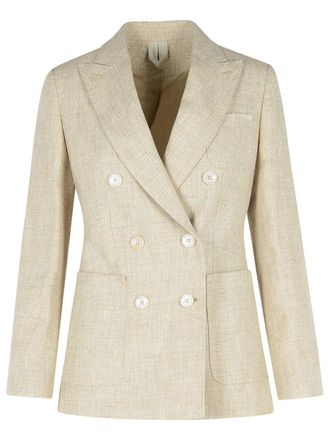 Max Mara Elfenbein Leinenmischung Blazer