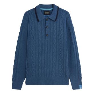 Scotch & Soda Scotch Soda-Pull - Heren - Tops - Blauw - Maat: S