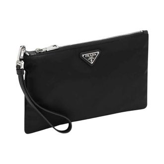 Prada Triangle-logo Re-Nylon Pouch - male - Prada - Bags - Black - ONE SIZE - Bags