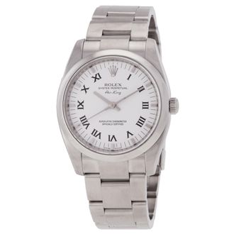 Rolex Pre-owned Rolex Oyster Perpetual Air King Automatic Chronometer White Dial Mens Watch 114200WRS0