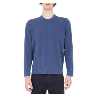 Drumohr Long Sleeve Tops, male, Blue, Size: 2XL T-shirt manica lunga