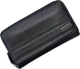 Bulgari Black Leather Long Wallet (Bi-Fold) (Pre-Owned)