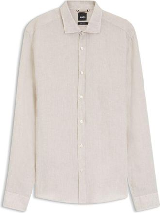 BOSS Regular-fit shirt in washed linen