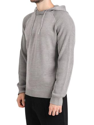 A|X Armani Exchange Wool Blend Knit Sweatshirt - Taupe