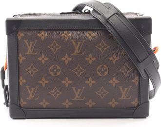 Louis Vuitton Black Brown Coated Canvas Leather Handbag Shoulder Bag (Pre-Owned)