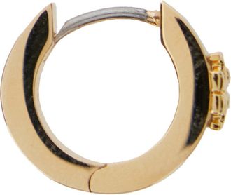 Tory Burch Womens Hoop Earrings Kira Brass-White Metal Metallic