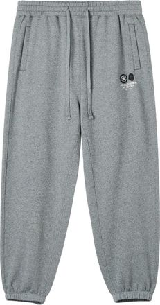 Fingercroxx Trainingsbroek met omgeslagen pijpen en borduurwerk - Grijs