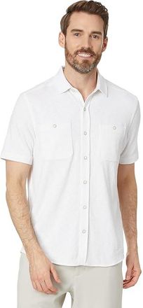 Johnston & Murphy Short Sleeve Double Pocket Knit Shirt Mens Short Sleeve Knit White : SM, Cotton/Polyester/Rayon