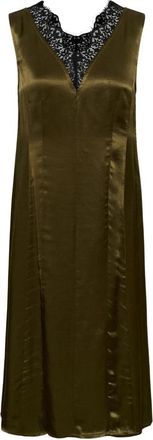 Soaked In Luxury Slirini Jurk - Dames - Casual kleedjes - Groen - M - Satijn - Kleedjes