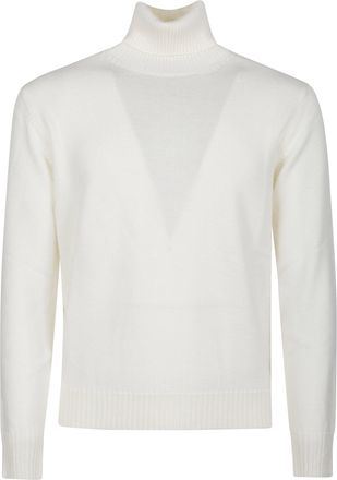 Ballantyne Merino Wool Turtleneck Sweater with Ribbed Details