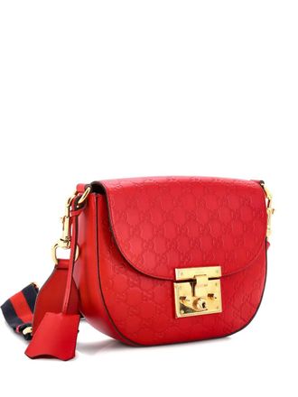 Gucci Padlock Saddle Guccissima Leather Medium shoulder bag - Rood
