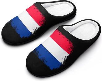 Generic Vintage Netherlands Flag Mens Slippers Memory Foam Winter Warm Sandals Slip On House Shoes Size 7-14
