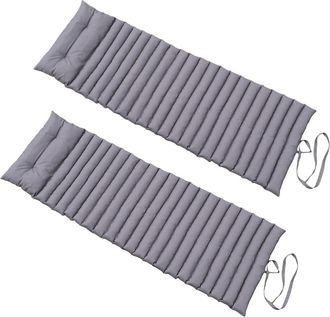 Red Deco Red Deco - Juego De 2 Colchones Para Tumbona 180cm Gris Antracita - 2x Sormiou Gris Anthracite