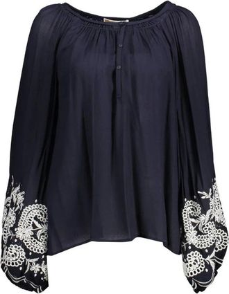 Kocca Dames, Blouses & Shirts, Blauw, Maat: XS Viscose