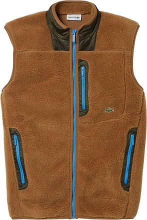 Lacoste Heren Sherpa Logo Fleece Gilet (Bruin)