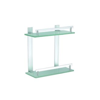 MSV Estante 2 Niveles De Aluminio Y Vidrio Tabarca 30 X 13 Cm