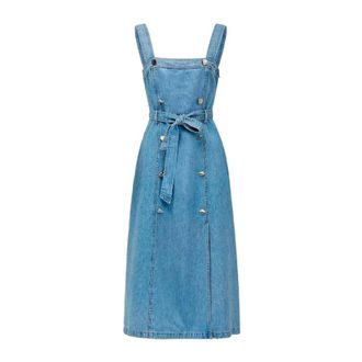 Salsa Midi Dresses, female, Blue, Size: XS Denim Midi Dress