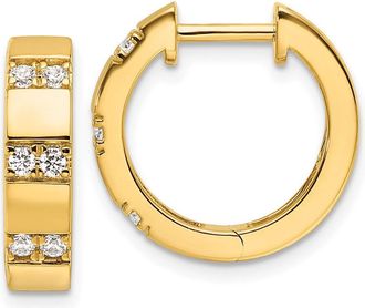 Diamond2Deal 14k Yellow Gold 1/3 ct Lab Grown Diamond Hinged Hoop Earrings VS Clarity, G-H Color