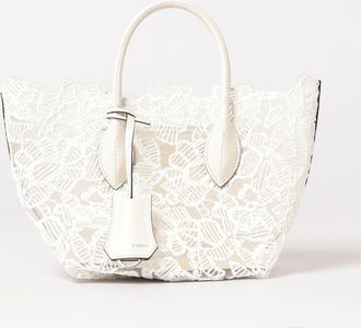 Ermanno Scervino Borsa Ermanno Scervino in nylon a rete e rafia ricamata con motivo floreale