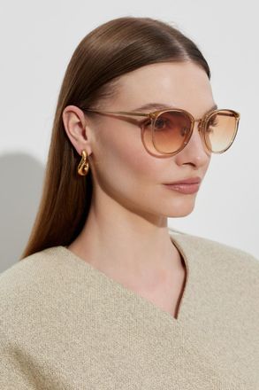 Linda Farrow Calthorpe Sunglasses, Unisex, Beige
