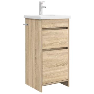 vidaXL Vanidad De Ba&ntilde;o Con Lavabo Roble Sonoma 42 X 40 X 84,5 Cm Vidaxl