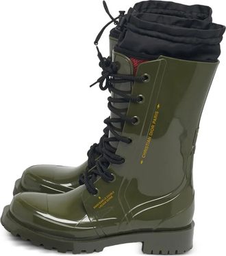 Dior Stivali da pioggia stringati - Verde