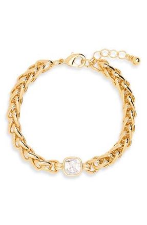 Nordstrom Rack Cubic Zirconia Statement Bracelet in Clear- Gold at Nordstrom Rack