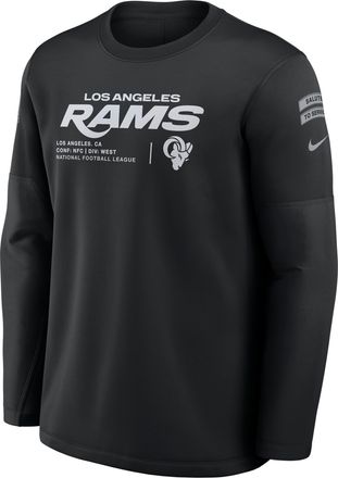 Nike Los Angeles Rams Salute to Service Sideline Coaches Nike Mens NFL Pullover Crew in Black | 03BR00AA5B-97P