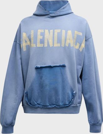 Balenciaga Men & apos;s Tape Type Ripped Pocket Hoodie Large Fit