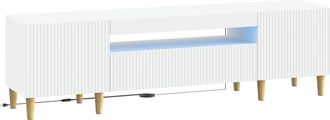 vidaXL Mueble De Tv Led Blanco Madera De Ingenier&iacute;a Vidaxl