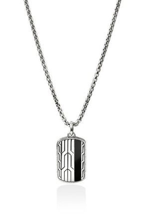 John Hardy Icon 50 Tag Pendant Necklace in Black Onyx at Nordstrom, Size 22