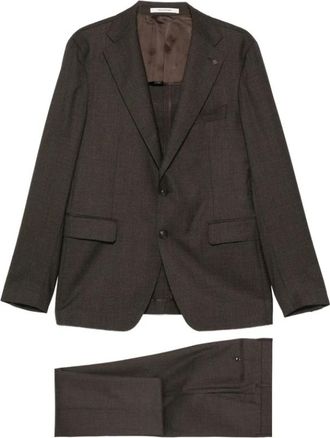 Tagliatore Tweedelig Pak - Heren - Business pakken - Bruin - L - Tweed - Kostuums
