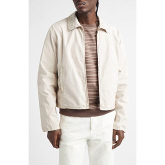 Stockholm Surfboard Club Phil Distressed Zip Jacket in Beige at Nordstrom, Size X-Large