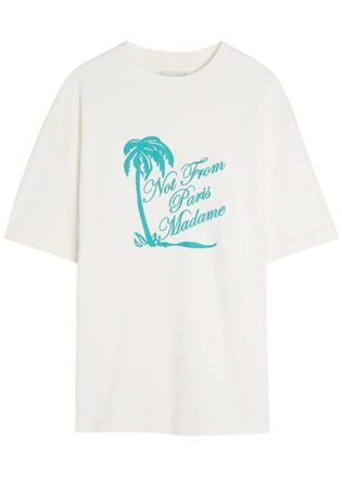 Dr&ocirc;le de Monsieur DR&Ocirc;LE DE Monsieur Slogan Palmiers Printed Cotton T-shirt - Off White - XL