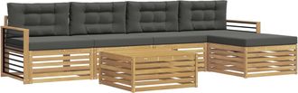 vidaXL Conjunto De Sof&aacute;s De Exterior 7 Uds. Blanco Y Antracita Vidaxl