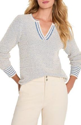 Nic+Zoe Tuck Open Stitch Sweater in Blue Multi at Nordstrom Rack, Size X-Large