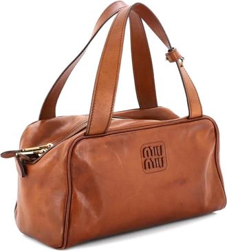 Miu Miu Zip Top Handle Bauletto Bag Calfskin shoulder bag - Marrone