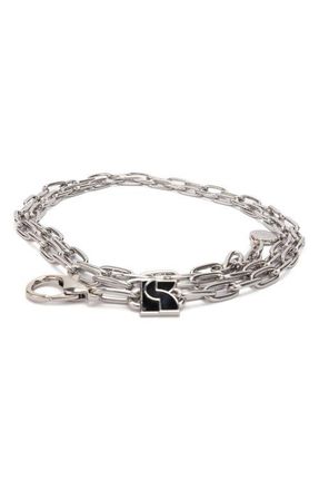 Kate Spade New York dakota chain belt in Nickel /Black at Nordstrom, Size Large